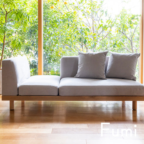 Fumi(フミ)さえぎらないソファ(標準生地・ペット対応生地)クッション2つ付 家族や景色との間をさえぎらないデザイン。カバーリングソファ 手洗い可〈開梱設置無料〉