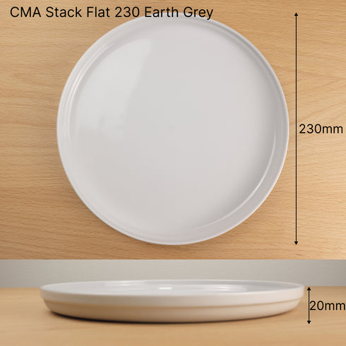 CMA Stack Flat 230 Earth Grey 1616/arita japan Clay アリタジャパン クレイ スタックフラット プレート 中皿 セシリエ・マンツ 有田焼 百田陶園 シンプル ナチュラル おしゃれ