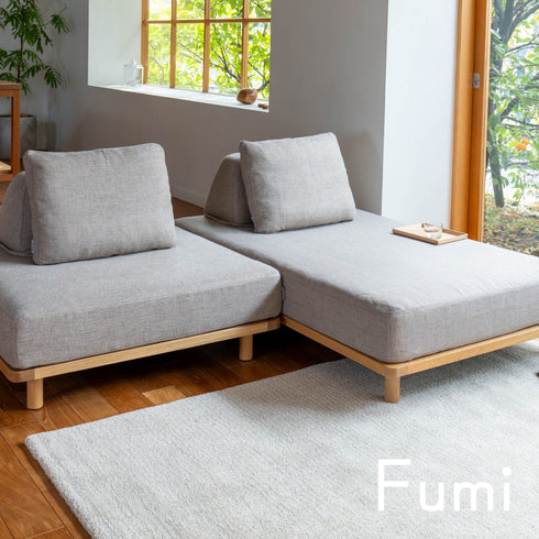 Fumi(フミ)【無駄のないソファ】(ベース×2 背クッション×3)(標準生地・ペット対応生地)ローソファにもなる 背クッション付 ほどよい座りごごち カバーリングソファ 手洗い可<開梱設置無料>