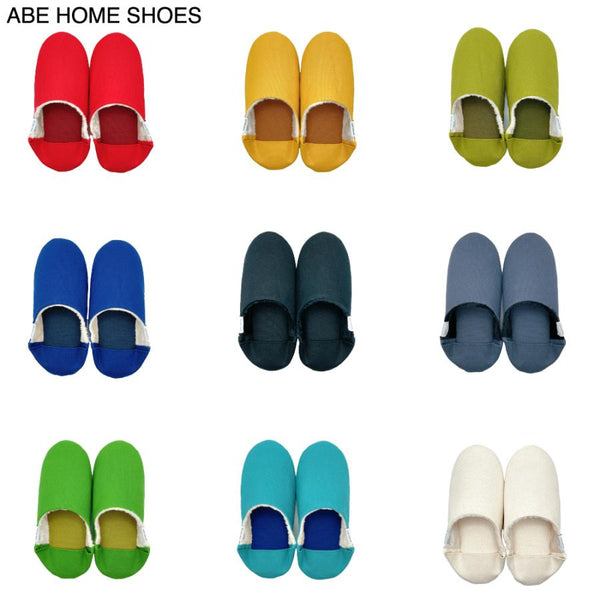 ABE HOME SHOES 帆布のバブーシュ ボア L 25-27cm スリッパ ルームシューズ 暖かい 日本製 洗える もこもこ おしゃれ 阿部産業 ギフト 全9色