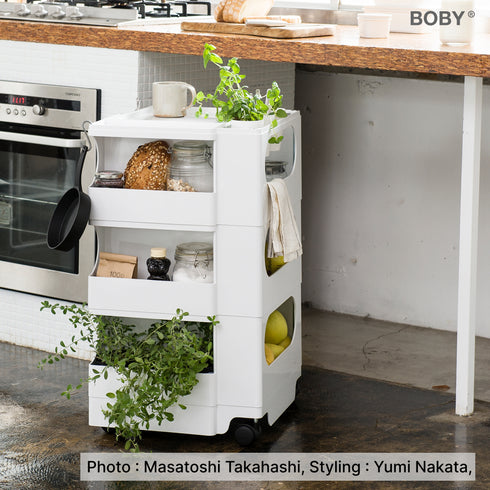 【正規保証付】ボビーワゴン 3段5トレイ B-LINE ビーライン イタリア製 ジョエ・コロンボ 正規品 デザイナーズ キャスター付 収納 キッチン デスク 7色展開