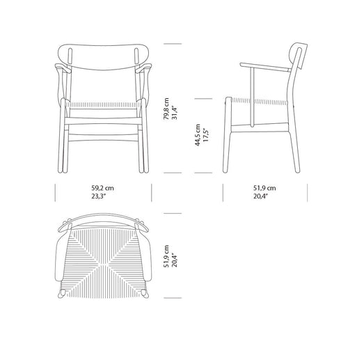 【名作と暮らす、そのはじまりに。】カールハンセン&サン CH26 ウォルナット材 オイル仕上げ ナチュラルペーパーコード ダイニングチェア Carl Hansen & Son ハンス J. ウェグナー