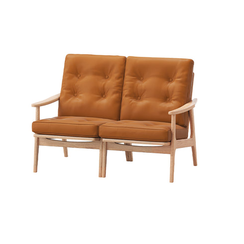 MARUNI60 フレームチェア ハイバックタイプ 2シーター 両肘 オーク材 ウレタン塗装