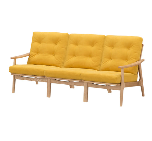 MARUNI60 フレームチェア ハイバックタイプ 3シーター 両肘 オーク材 ウレタン塗装