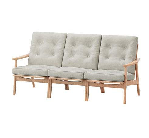 MARUNI60 フレームチェア ハイバックタイプ 3シーター 両肘 オーク材 ウレタン塗装