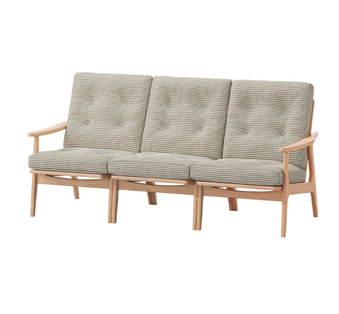 MARUNI60 フレームチェア ハイバックタイプ 3シーター 両肘 オーク材 ウレタン塗装