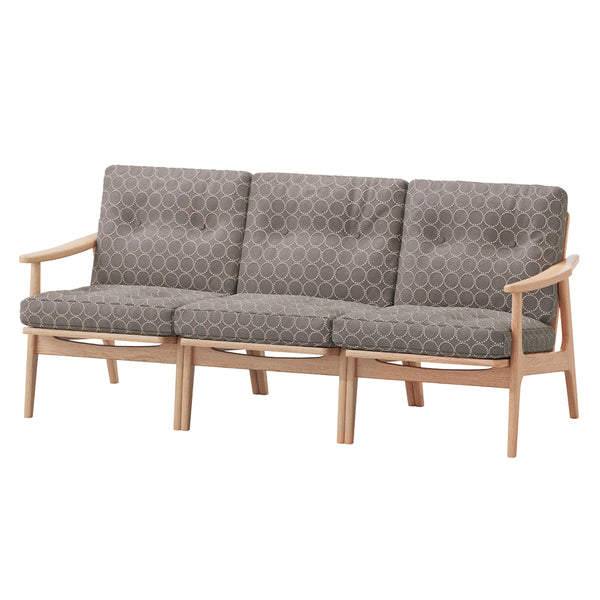 MARUNI60 フレームチェア オリジナルタイプ 3シーター 両肘 オーク材 ウレタン塗装