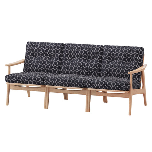 MARUNI60 フレームチェア オリジナルタイプ 3シーター 両肘 オーク材 ウレタン塗装