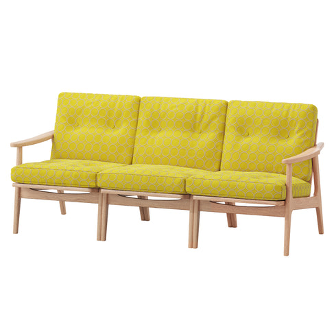 MARUNI60 フレームチェア オリジナルタイプ 3シーター 両肘 オーク材 ウレタン塗装