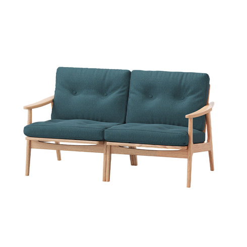 MARUNI60 フレームチェア ワイドタイプ 2シーター 両肘 オーク材 ウレタン塗装