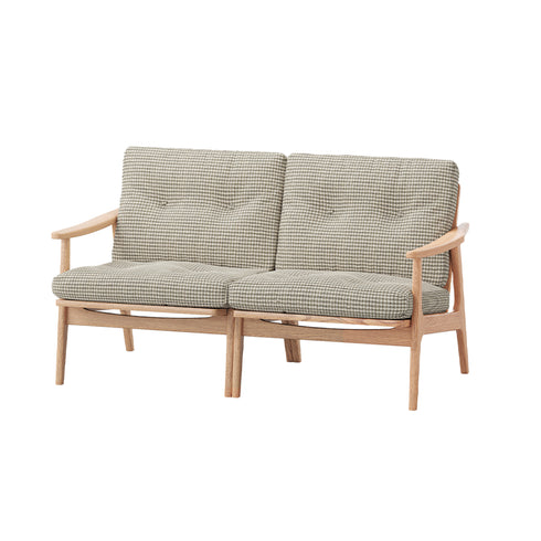 MARUNI60 フレームチェア ワイドタイプ 2シーター 両肘 オーク材 ウレタン塗装