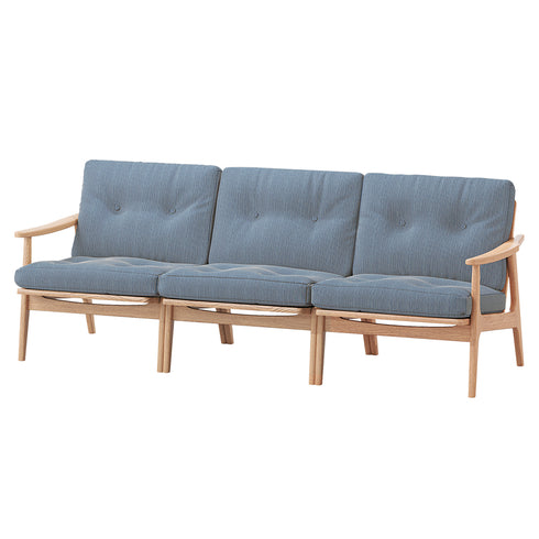 MARUNI60 フレームチェア ワイドタイプ 3シーター 両肘 オーク材 ウレタン塗装