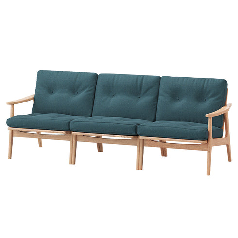 MARUNI60 フレームチェア ワイドタイプ 3シーター 両肘 オーク材 ウレタン塗装