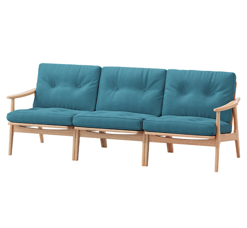 MARUNI60 フレームチェア ワイドタイプ 3シーター 両肘 オーク材 ウレタン塗装