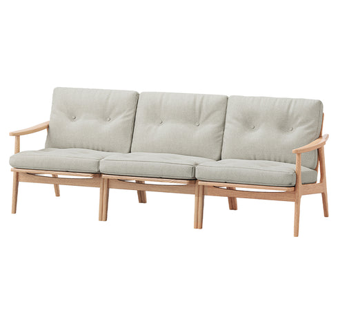 MARUNI60 フレームチェア ワイドタイプ 3シーター 両肘 オーク材 ウレタン塗装