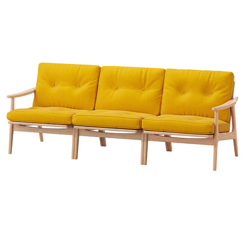 MARUNI60 フレームチェア ワイドタイプ 3シーター 両肘 オーク材 ウレタン塗装