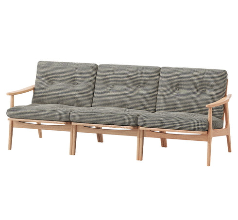 MARUNI60 フレームチェア ワイドタイプ 3シーター 両肘 オーク材 ウレタン塗装