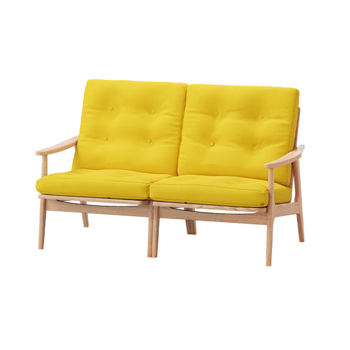 MARUNI60 フレームチェア ワイドハイバックタイプ 2シーター 両肘 オーク材 ウレタン塗装