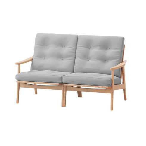 MARUNI60 フレームチェア ワイドハイバックタイプ 2シーター 両肘 オーク材 ウレタン塗装