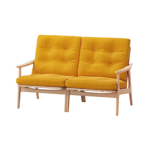 MARUNI60 フレームチェア ワイドハイバックタイプ 2シーター 両肘 オーク材 ウレタン塗装