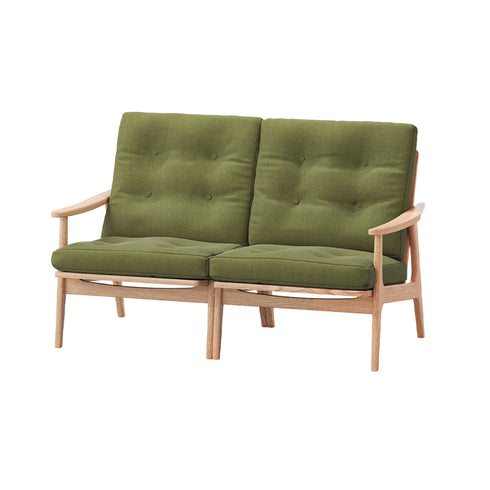 MARUNI60 フレームチェア ワイドハイバックタイプ 2シーター 両肘 オーク材 ウレタン塗装