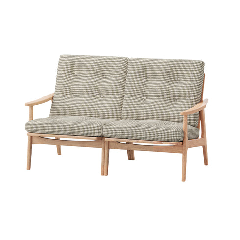 MARUNI60 フレームチェア ワイドハイバックタイプ 2シーター 両肘 オーク材 ウレタン塗装