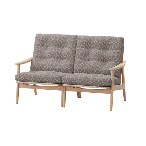 MARUNI60 フレームチェア ワイドハイバックタイプ 2シーター 両肘 オーク材 ウレタン塗装