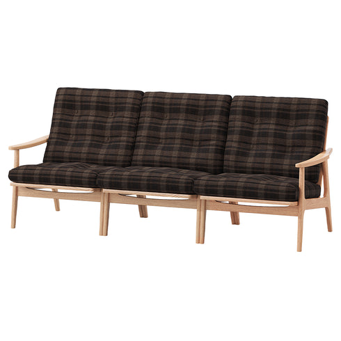 MARUNI60 フレームチェア ワイドハイバックタイプ 3シーター 両肘 オーク材 ウレタン塗装