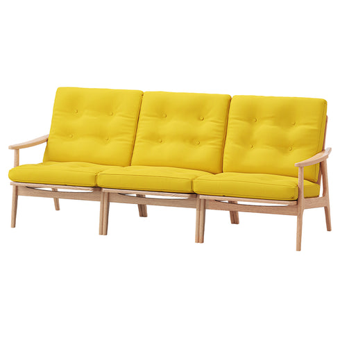 MARUNI60 フレームチェア ワイドハイバックタイプ 3シーター 両肘 オーク材 ウレタン塗装