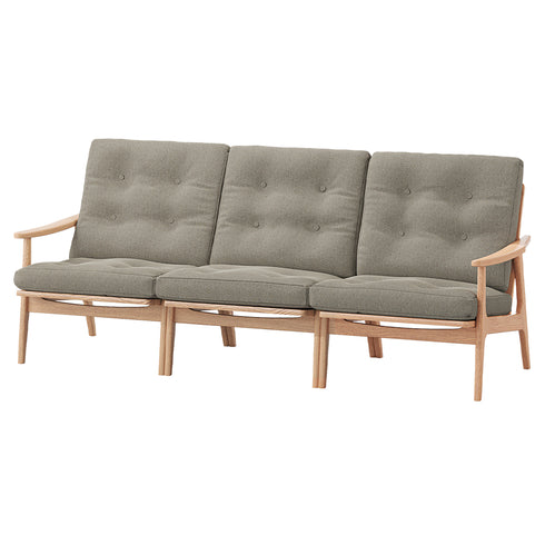 MARUNI60 フレームチェア ワイドハイバックタイプ 3シーター 両肘 オーク材 ウレタン塗装