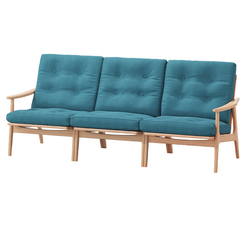 MARUNI60 フレームチェア ワイドハイバックタイプ 3シーター 両肘 オーク材 ウレタン塗装