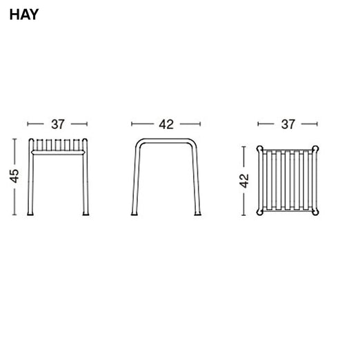 HAY(ヘイ) PALISSADE STOOL パリセード スツール 屋外 アウトドア ガーデンチェア 椅子 スチール イス 北欧 デンマーク ブルレック兄弟 デザイナーズ デザイン カフェ 庭 テラス バルコニー コンパクト 踏み台 サイドテーブル インテリア