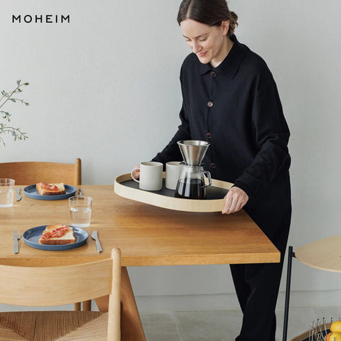 MOHEIM TROLLEY モヘイム トロリー キッチンワゴン キャスター付き 2段 サイドテーブル デザイナー 芦沢啓治 日本製 越前漆器 木製 トレイ 取り外し おしゃれ 北欧 モダン ミニマル インテリア 収納 ランドリー リビング オフィス ホワイト ブラック