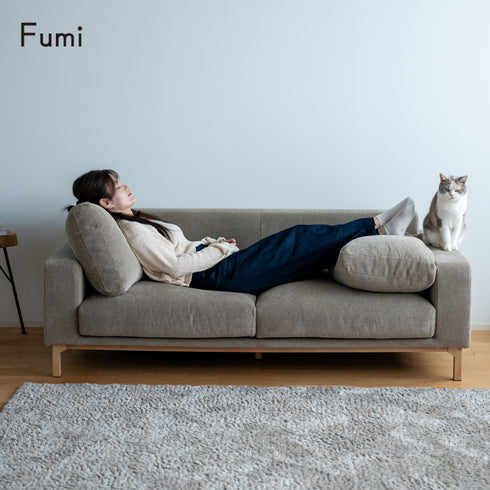 Fumi(フミ)飽きないソファ（標準生地・ペット対応生地）耐久性があり、座り心地、使いやすさにこだわったソファ。クッション付 カバーリングソファ 手洗い可＜開梱設置無料＞
