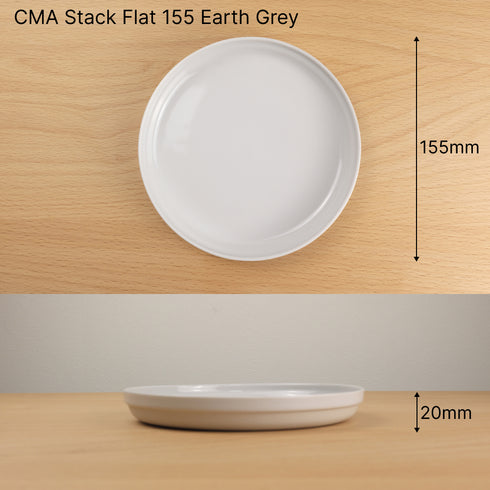 CMA Stack Flat 155 Earth Grey 1616/aritajapan Clay アリタジャパン クレイ スタックフラット プレート 小皿 セシリエ・マンツ 有田焼 シンプル ナチュラル おしゃれ