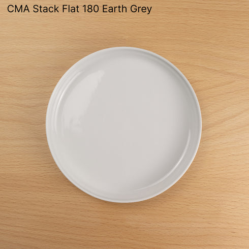 CMA Stack Flat 180 Earth Grey 1616/arita japan Clay アリタジャパン クレイ スタックフラット プレート 中皿 セシリエ・マンツ 有田焼 百田陶園 シンプル ナチュラル おしゃれ