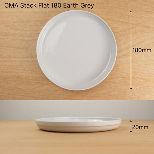 CMA Stack Flat 180 Earth Grey 1616/arita japan Clay アリタジャパン クレイ スタックフラット プレート 中皿 セシリエ・マンツ 有田焼 百田陶園 シンプル ナチュラル おしゃれ