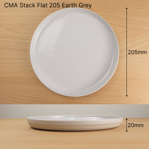 CMA Stack Flat 205 Earth Grey 1616/arita japan Clay アリタジャパン クレイ スタックフラット プレート 中皿 セシリエ・マンツ 有田焼 百田陶園 シンプル ナチュラル おしゃれ