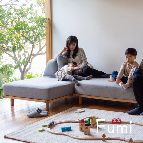 Fumi（フミ）【無駄のないソファ】（ベース×2 背クッション×3）（標準生地・ペット対応生地）ローソファにもなる　背クッション付 ほどよい座りごごち カバーリングソファ 手洗い可＜開梱設置無料＞