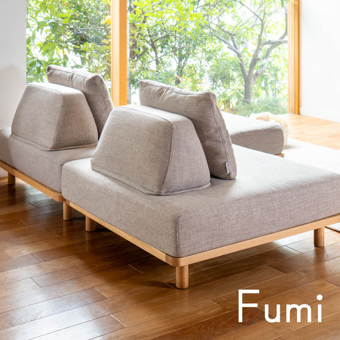 Fumi（フミ）【無駄のないソファ】（ベース×2 背クッション×3）（標準生地・ペット対応生地）ローソファにもなる　背クッション付 ほどよい座りごごち カバーリングソファ 手洗い可＜開梱設置無料＞