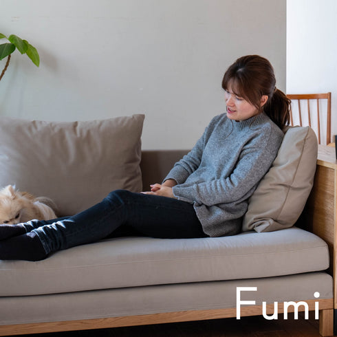 Fumi（フミ）整うソファ（ペット対応生地）ワイド＋棚S リビングに、家族の棚があるソファ カバーリングソファ 手洗い可〈開梱設置無料〉