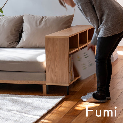 Fumi（フミ）整うソファ（ペット対応生地）ワイド＋棚S リビングに、家族の棚があるソファ カバーリングソファ 手洗い可〈開梱設置無料〉