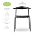 CH88P オーク材 ブラック塗装目はじき仕上ブラックフレームレザーLOKE 7150ブラック CarlHansen & Son カールハンセン＆サン ハンスJウェグナー 正規取扱店