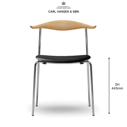 カールハンセン＆サン CH88P オーク材 オイル仕上 ステンレスフレーム レザー LOKE 7150 ブラック Carl Hansen & Son ウェグナー 正規品 椅子
