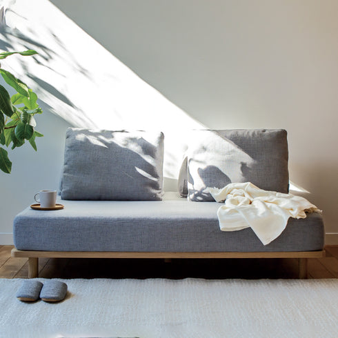 Fumi（フミ）無駄のないソファ　【ベース×1背クッション×2】（標準生地・ペット対応生地）ローソファにもなる　背クッション付 ほどよい座りごごち カバーリングソファ 手洗い可＜開梱設置無料＞