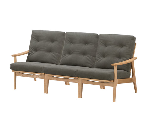 MARUNI60 フレームチェア ハイバックタイプ 3シーター 両肘 オーク材 ウレタン塗装