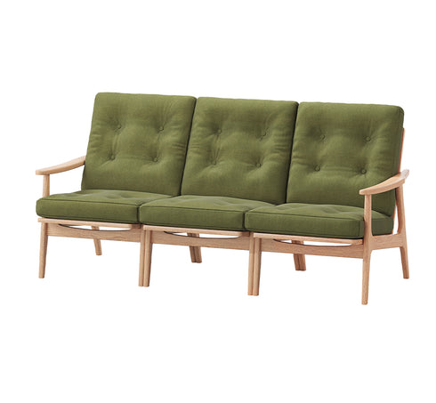 MARUNI60 フレームチェア ハイバックタイプ 3シーター 両肘 オーク材 ウレタン塗装