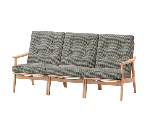 MARUNI60 フレームチェア ハイバックタイプ 3シーター 両肘 オーク材 ウレタン塗装