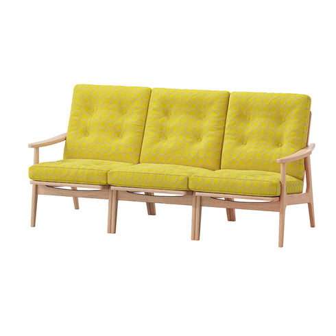 MARUNI60 フレームチェア ハイバックタイプ 3シーター 両肘 オーク材 ウレタン塗装