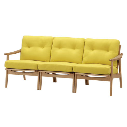 MARUNI60 フレームチェア オリジナルタイプ 3シーター 両肘 オーク材 ウレタン塗装